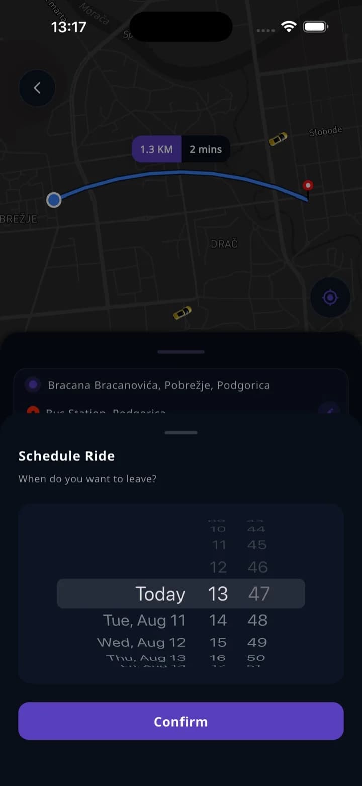 Scheduling a MonteGO ride