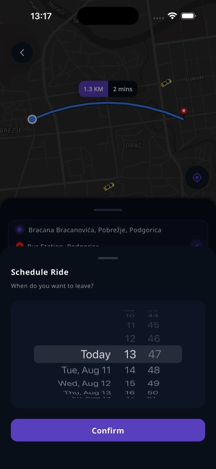 Scheduling a MonteGO ride